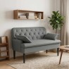 Canapé love seat avec capitonnage en boutons Gris foncé Tissu 636760636760