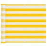 Écran de balcon Jaune et blanc 100 x 400 cm Tissu Oxford 636761636761
