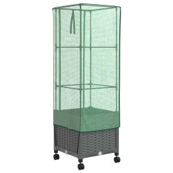 Jardinière de jardin avec couverture de serre et roues PP 636762636762