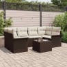 Ensemble de canapé de jardin 7 pcs Marron polyrotin 636763636763