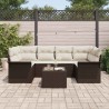 Ensemble de canapé de jardin 7 pcs Marron polyrotin 636763636763