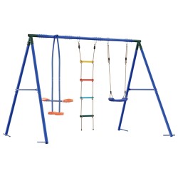 Ensemble de balançoires d'extérieur Multicolore Acier et PE 636769636769