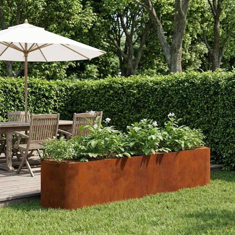 Jardin surélevé Acier patiné 200 x 40 x 40 cm 636770636770