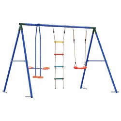 Ensemble de balançoires d'extérieur Multicolore Acier et PE 636772636772