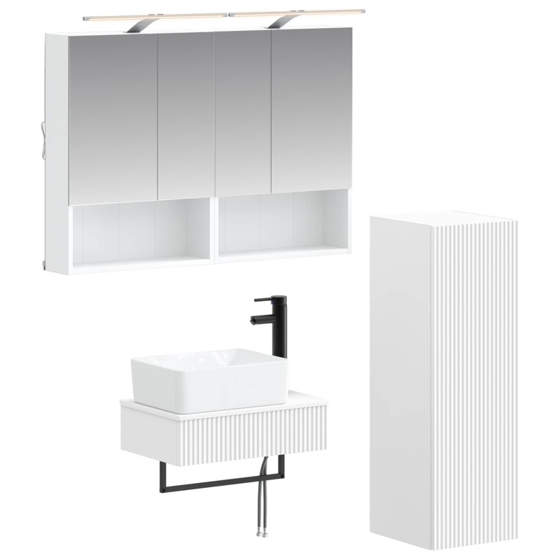 Ensemble d'armoire de salle de bain 4 pcs Blanc 636774636774