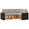 Ensembles de canapés avec coussin 4 pcs Bois d'Acacia Massif 636776636776