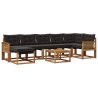 Ensemble de canapés d'extérieur 8 pcs Naturel et noir 636783636783