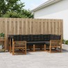 Ensemble de canapés d'extérieur 6 pcs Naturel et noir 636784636784