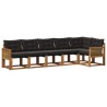 Ensemble de canapés d'extérieur 6 pcs Naturel et noir 636785636785