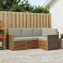 Ensembles de canapés avec coussin 4 pcs Bois d'Acacia Massif 636787636787
