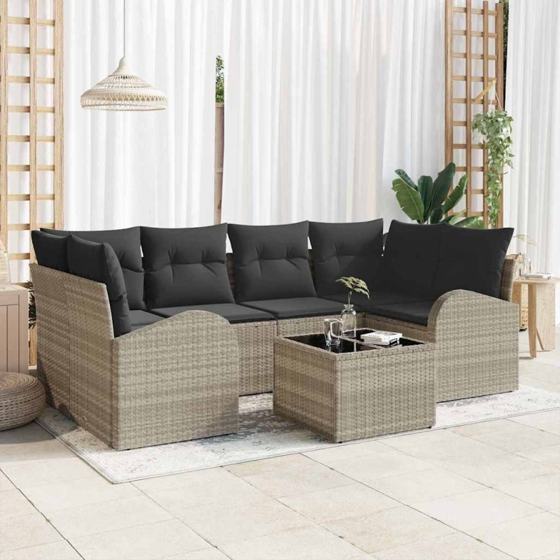 Ensemble de canapé de jardin Gris clair 55 x 55 x 37 cm 636788636788