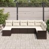 Ensemble de canapé de jardin 8 pcs Marron polyrotin 636790636790