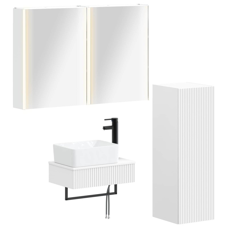 Ensemble de mobilier de salle de bain 4 pcs Blanc 636791636791