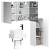 Ensemble de mobilier de salle de bain 4 pcs Blanc 636791636791