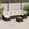 Ensemble de canapé de jardin 8 pcs Marron Poly rotin 636792636792