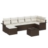 Ensemble de canapé de jardin 8 pcs Marron Poly rotin 636792636792