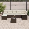 Ensemble de canapé de jardin 8 pcs Marron Poly rotin 636792636792