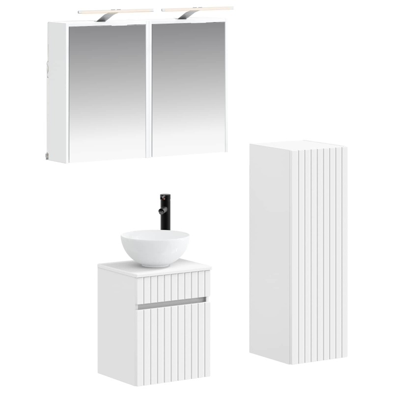 Ensemble de mobilier de salle de bain 4 pcs Blanc 636793636793