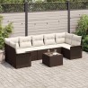 Ensemble de canapé de jardin 8 pcs Marron polyrotin 636794636794