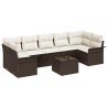 Ensemble de canapé de jardin 8 pcs Marron polyrotin 636794636794