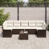 Ensemble de canapé de jardin 8 pcs Marron polyrotin 636794636794