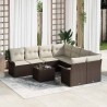 Ensemble de canapé de jardin 9 pcs Marron Poly rotin 636795636795