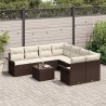 Ensemble de canapé de jardin 9 pcs Marron Poly rotin 636795636795