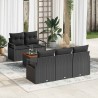 Ensemble de canapé de jardin avec stockage 6 pcs Noir polyrotin 636796636796