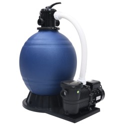 Filtre à sable avec vanne 7 voies et pompe 1000 W Bleu et noir 636799636799