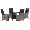 Ensemble de salle à manger pour jardin 5 pcs Gris polyrotin 636802636802
