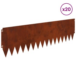 Bordure de Pelouse 20 pcs 103 x 30 cm Acier Rouillé 636803636803