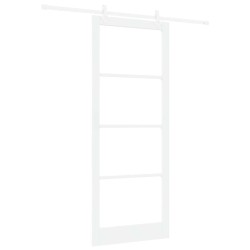Porte coulissante Blanc 93 x 232 cm Bois de pin massif et verre 636805636805