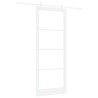 Porte coulissante Blanc 93 x 232 cm Bois de pin massif et verre 636805636805