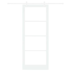 Porte coulissante Blanc 93 x 232 cm Bois de pin massif et verre 636805636805