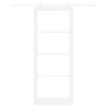 Porte coulissante Blanc 93 x 232 cm Bois de pin massif et verre 636805636805