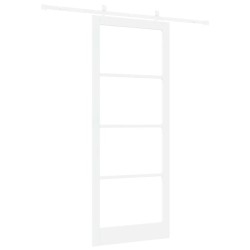 Porte coulissante Blanc 93 x 232 cm Bois de pin massif et verre 636805636805