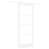 Porte coulissante Blanc 93 x 232 cm Bois de pin massif et verre 636805636805