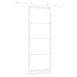 Porte coulissante Blanc 93 x 232 cm Bois de pin massif et verre 636809636809