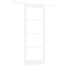 Porte coulissante Blanc 93 x 232 cm Bois de pin massif et verre 636809636809