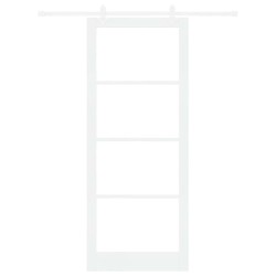 Porte coulissante Blanc 93 x 232 cm Bois de pin massif et verre 636809636809