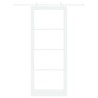 Porte coulissante Blanc 93 x 232 cm Bois de pin massif et verre 636809636809
