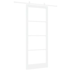 Porte coulissante Blanc 93 x 232 cm Bois de pin massif et verre 636809636809