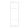 Porte coulissante Blanc 93 x 232 cm Bois de pin massif et verre 636809636809
