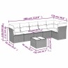Salon de jardin avec coussins 7 pcs gris résine tressée 636815636815