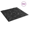 Panneaux muraux 12 pcs Noir 50 x 50 cm Mousse XPS 636818636818