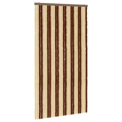 Rideau anti-insectes en chenille Marron et beige 118 x 220 cm 636819636819