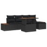 Ensemble de canapé de jardin 6 pcs Noir Poly rotin 636821636821