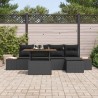 Ensemble de canapé de jardin 6 pcs Noir Poly rotin 636821636821