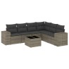 Salon de jardin avec coussins 7 pcs gris résine tressée 636822636822
