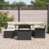 Ensemble de canapé de jardin 7 pcs Noir Poly rotin 636829636829